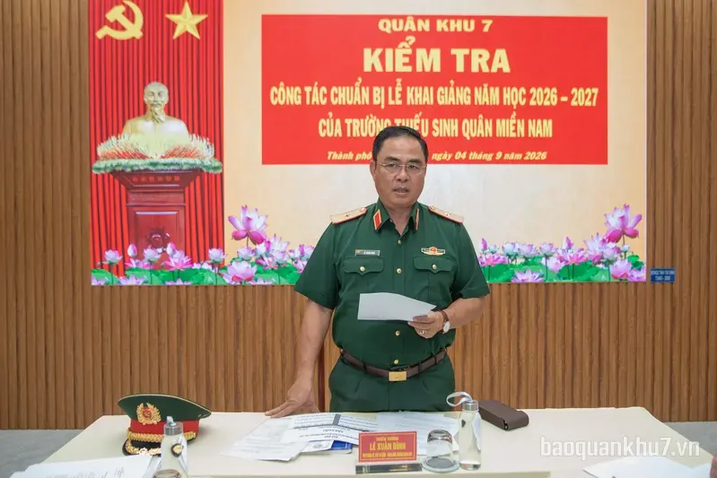 Bộ Tư lệnh Quân khu kiểm tra công tác chuẩn bị Lễ khai giảng Trường Thiếu sinh quân miền Nam
