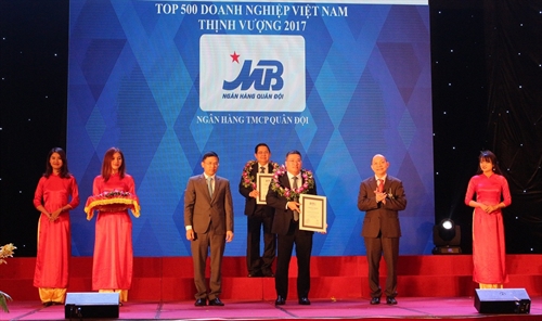 MB dẫn đầu nhóm Ngân hàng cổ phần trong Bảng xếp hạng 
500 doanh nghiệp Việt Nam thịnh vượng 2017