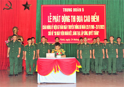 Trung đoàn 5 phát động thi đua chào mừng kỷ niệm 57 năm Ngày Truyền thống Sư đoàn 5